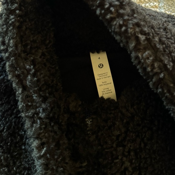 Lululemon Fleece Sherpa Zip Jacket Black size 4 - Picture 5 of 6